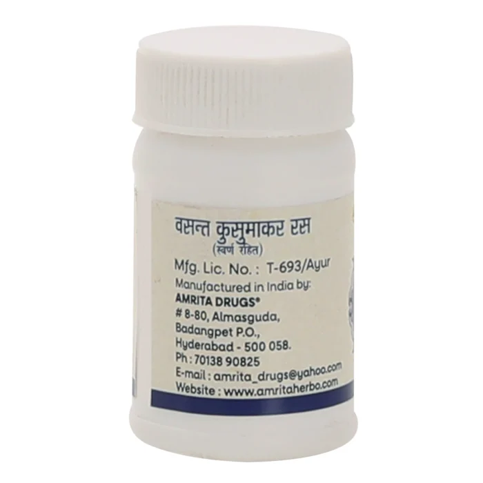 Amrita Vasant Kusumakar Ras Swarna Rahit (30 Tablets) - Image 3